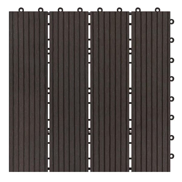 Naturesort Terrace Collection 1 ft. x 1 ft. Bamboo Composite Deck Tile in Espresso (11 sq. ft. per Box)