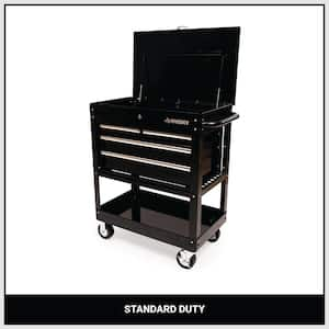 33 in. W 4-Drawer Mechanics Tool Utility Cart in Gloss Black