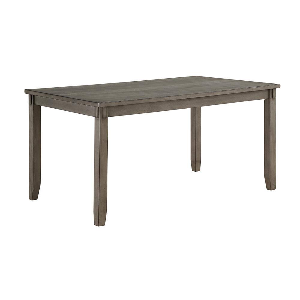 Transitional Gray 6-Piece Dining Set with Upholstered Chairs and Bench