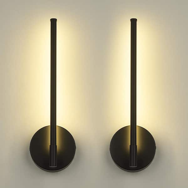pasentel 4.75 in. 2 Light Black LED Bathroom Vanity Light Bar