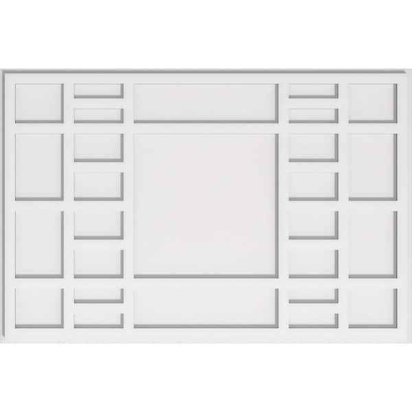 Ekena Millwork 1 in. P X 36 in. W X 24 in. H Beaux Architectural Grade PVC Contemporary Ceiling Medallion