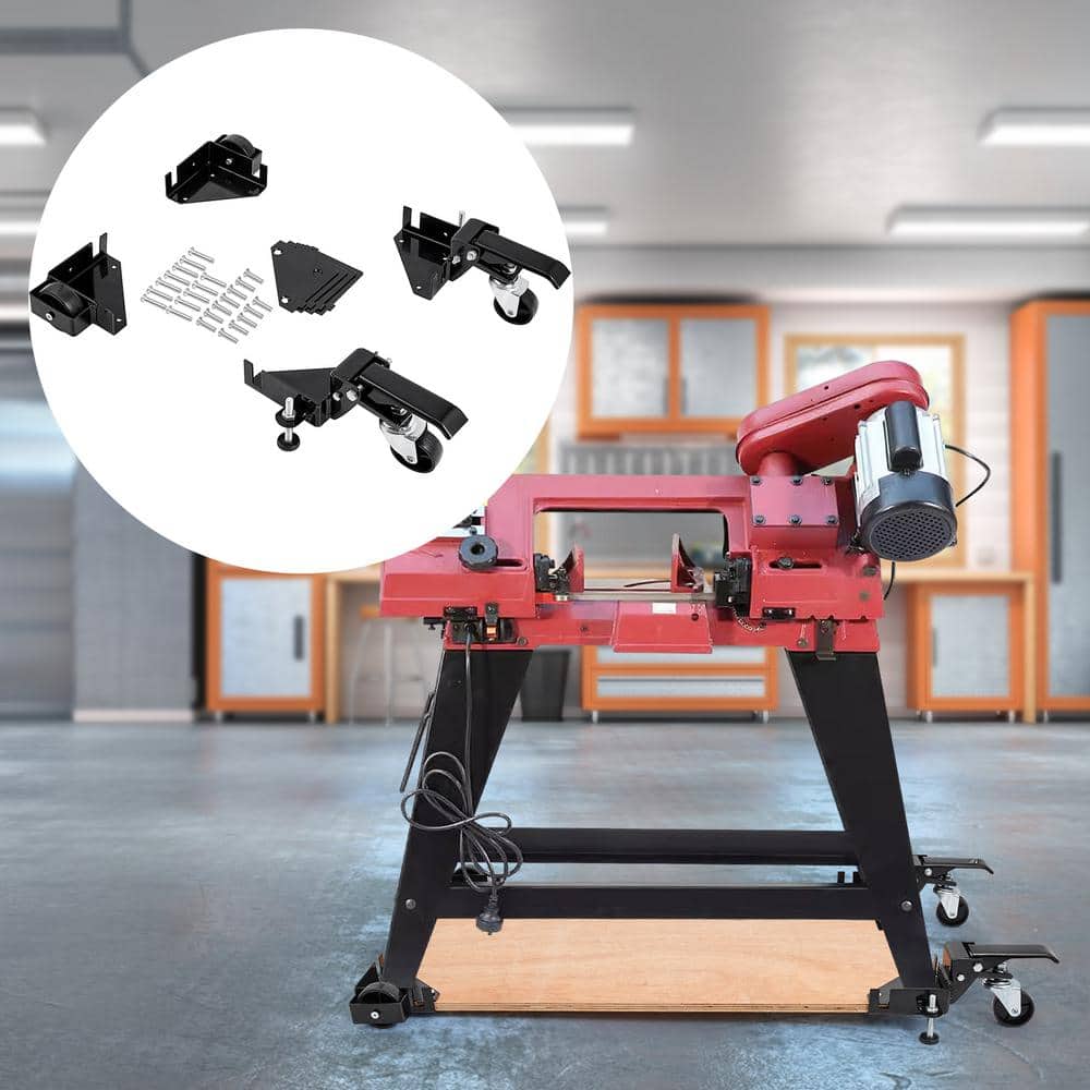 Adjustable Black Steel Heavy Duty Mobile Base Stand