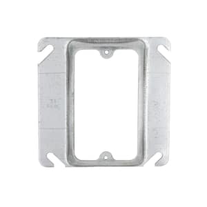 4 in. W Steel Metallic 1-Gang Single-Device Square Cover, 1/2 in. Raised, 1-Pack