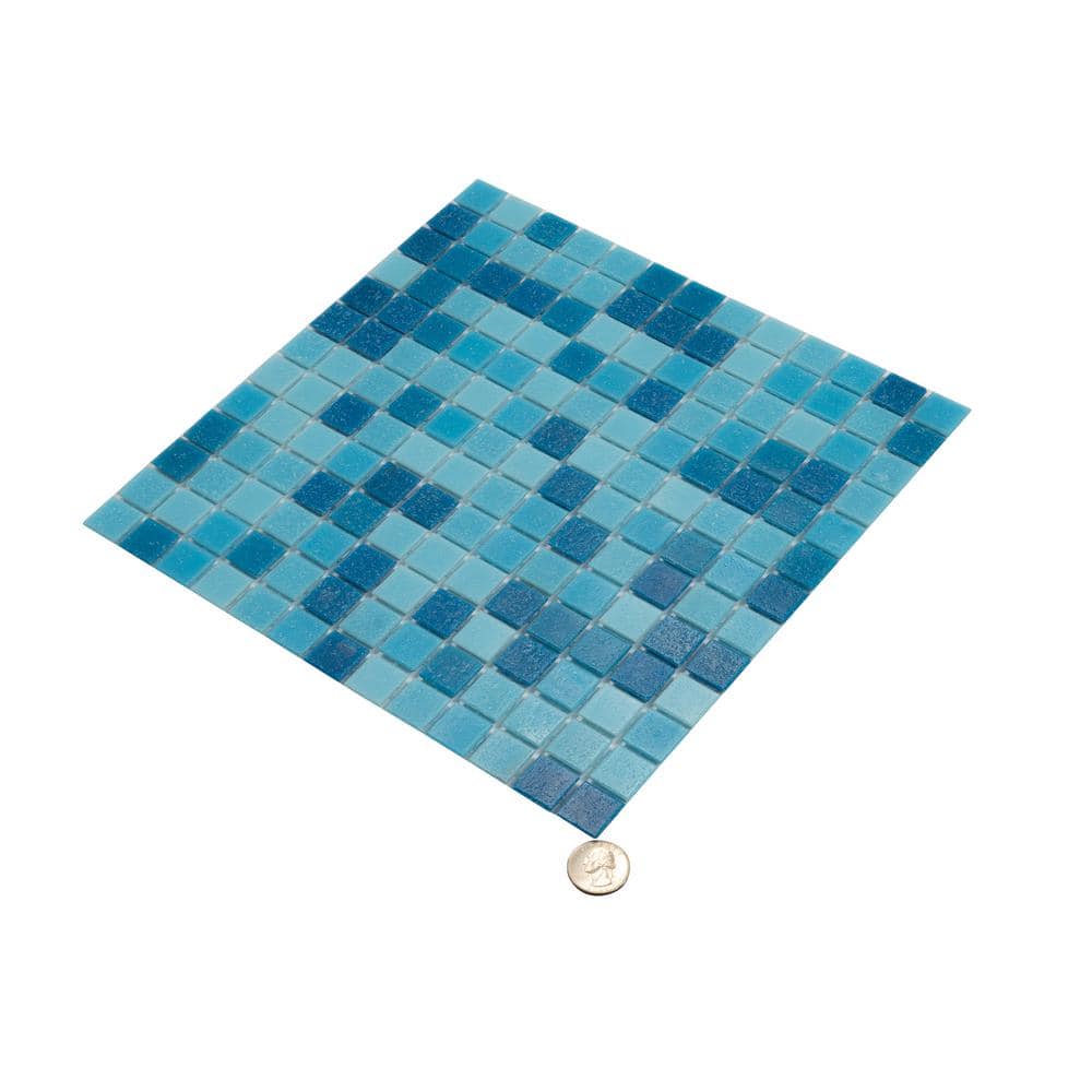 Pacific Blue 12" x 12" Glossy Glass Mosaic Tile