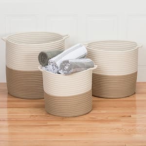 Craftworks 20 in. x 20 in. x 20 in. Sand Round Polypropylene Braided Basket