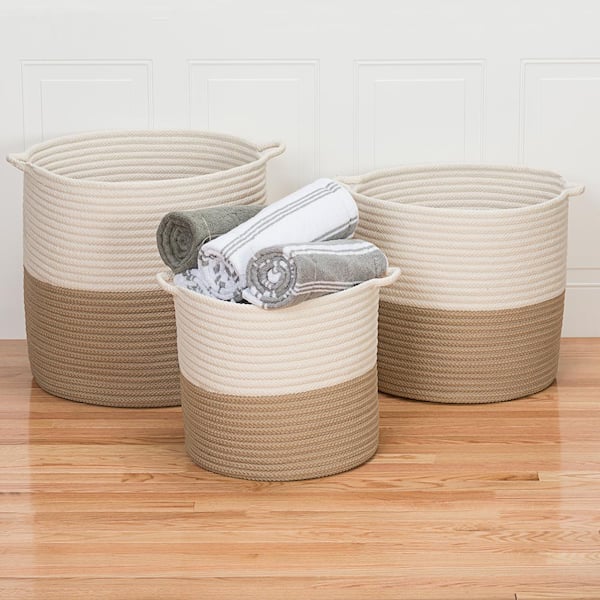 Colonial Mills Craftworks 20 in. x 20 in. x 20 in. Sand Round Polypropylene Braided Basket