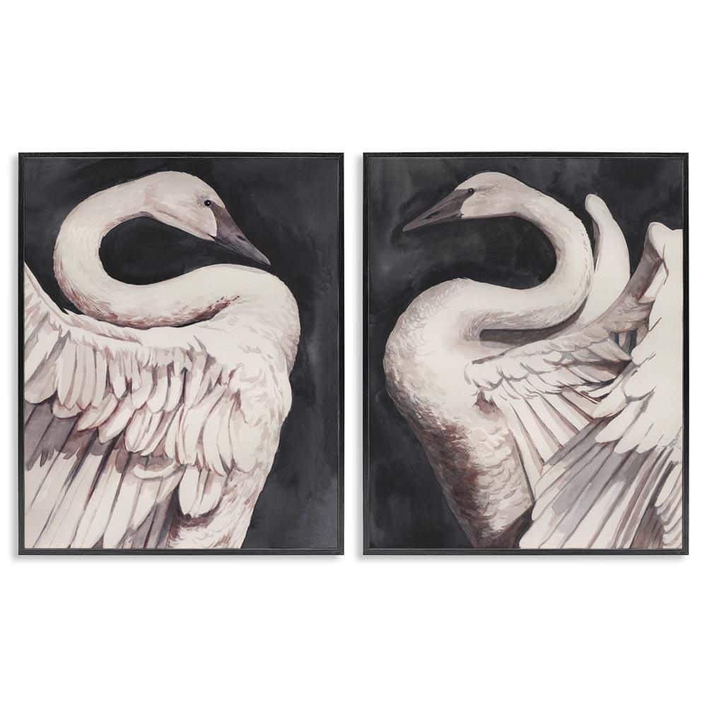 Swans Taking Flight by Grace Popp 2 Pieces Black Framed Animal Giclee Art Print 14 in. x 11 in. price history on PriceWatchPro