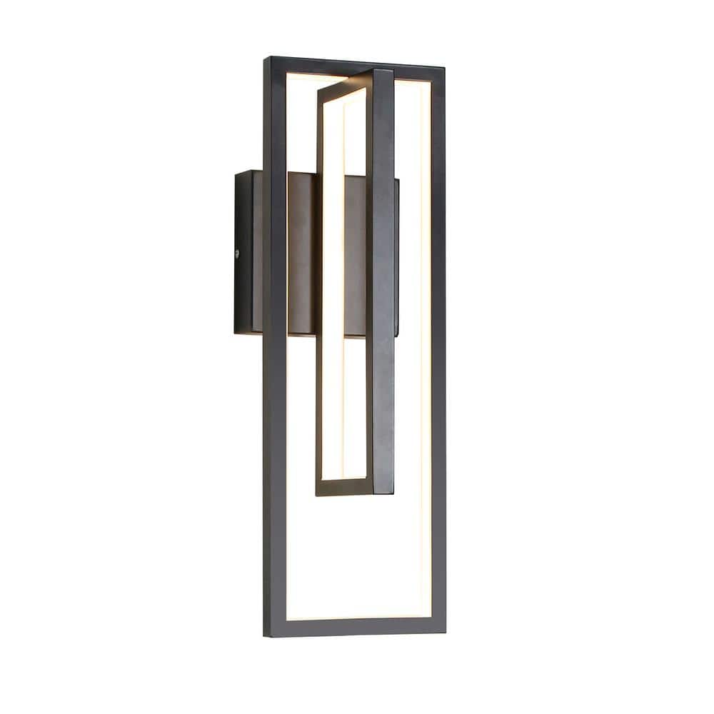 2-Light 18.8 In. Black Modern LED Wall Sconces for Bedroom Entrance Hallway 3000K Warm Light price history on PriceWatchPro