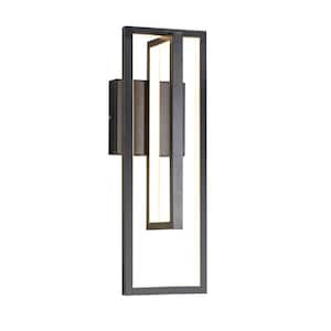 2-Light 18.8 In. Black Modern LED Wall Sconces for Bedroom Entrance Hallway 3000K Warm Light