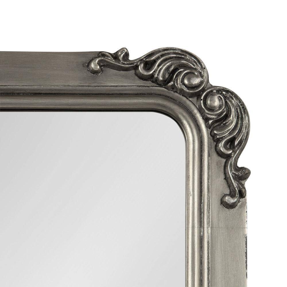 Ivette Silver and Gold Rectangular Wall Mirror with Garland Detail