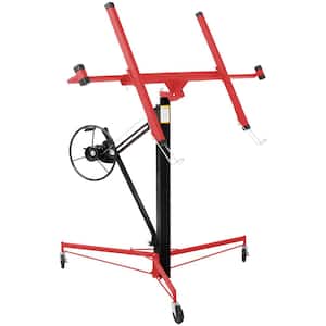 All Welded Steel Drywall Lift Panel 11 ft. Lift Drywall Panel Hoist Jack Lifter in Red and Black Load 150 lbs.
