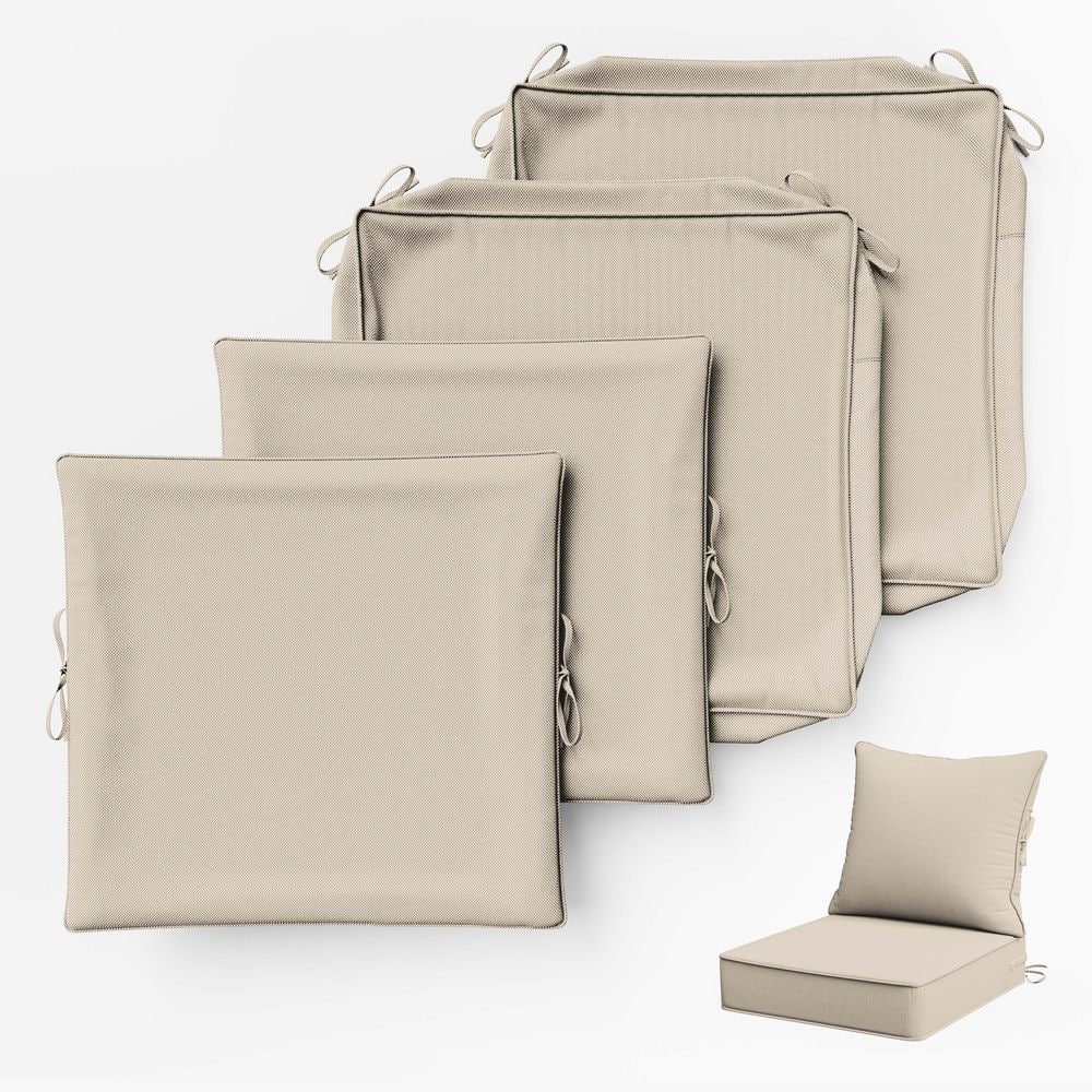 24 in. x 24 in. Slipcover Replacement Outdoor Waterproof Seat&Back Cover Set for Chair and Sofa Cream (2-Pack) price history on PriceWatchPro