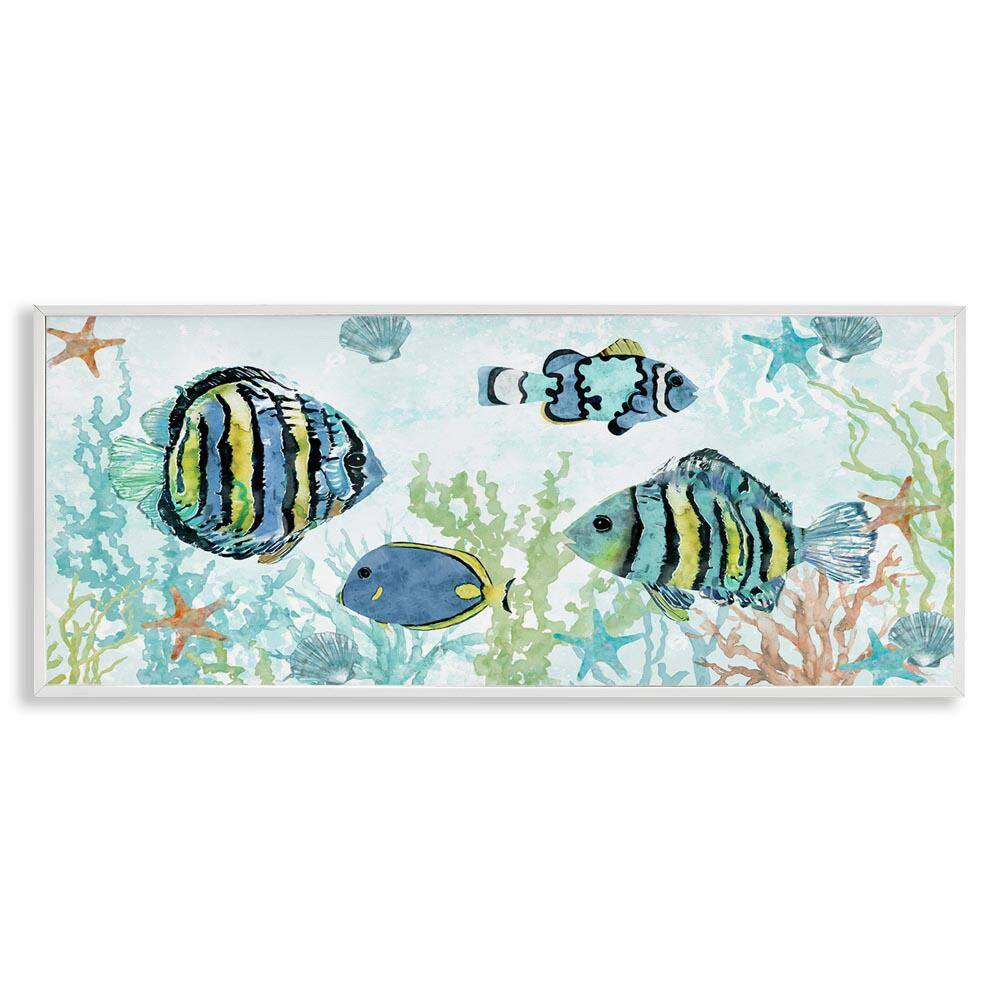 Various Fish Underwater by Carol Robinson White Framed Animal Giclee Art Print 10 in. x 24 in. price history on PriceWatchPro