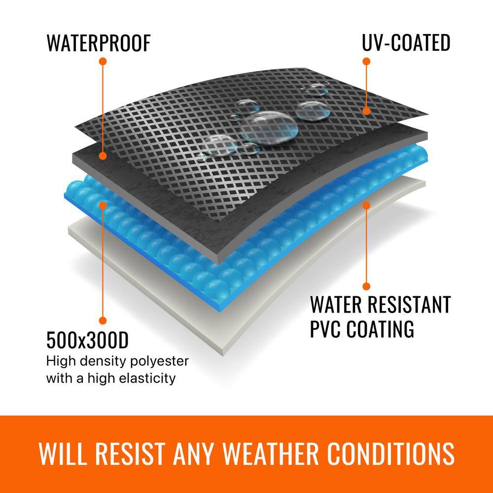 Black Weatherproof PVC Outdoor Sofa Cover with Tie-Down Straps