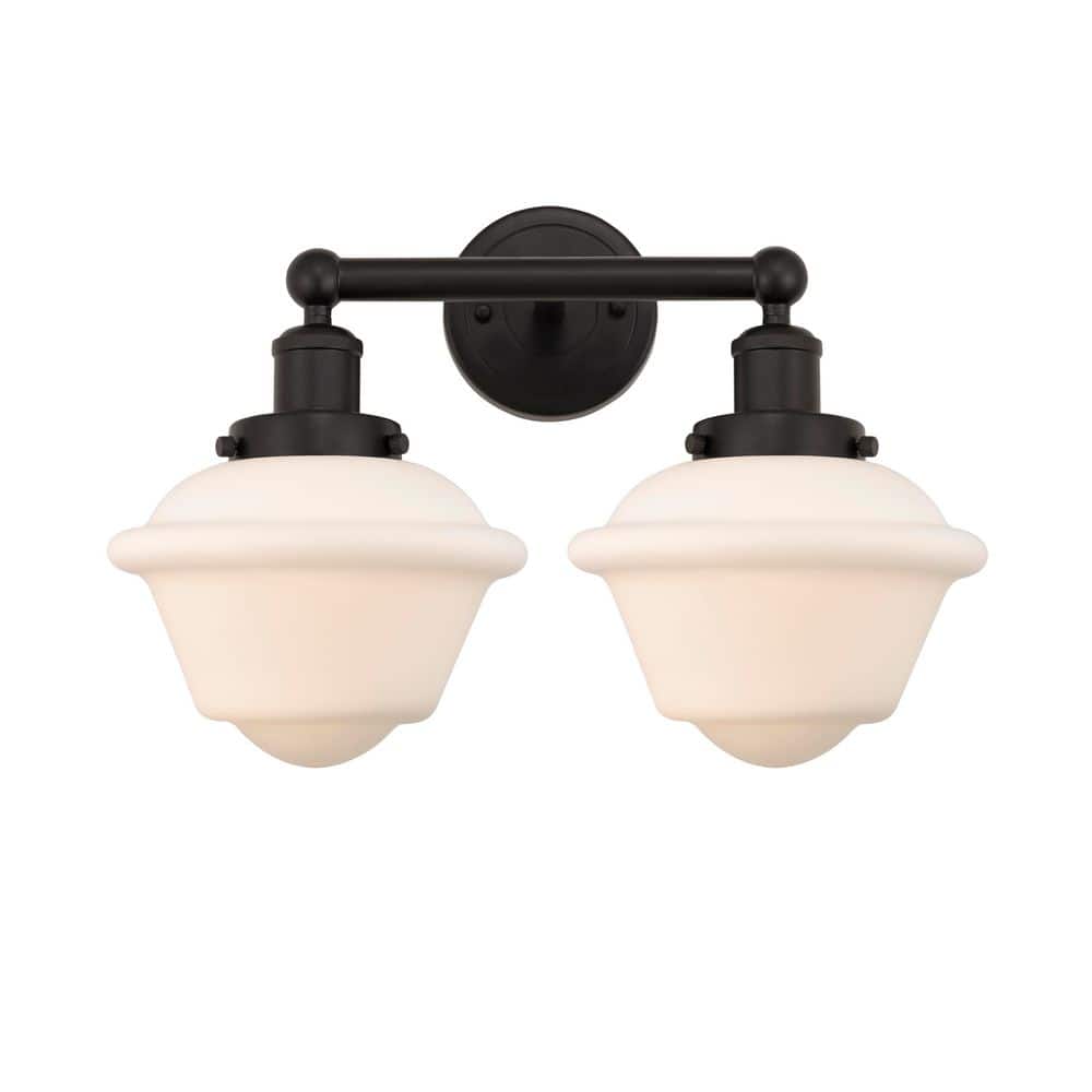 Oxford 15.5 in. 2-Light Oil Rubbed Bronze Vanity Light with Glass Shade price history on PriceWatchPro