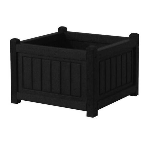 Eagle One Nantucket 17 in. x 17 in. Black Recycled Plastic Commercial Grade Planter Box