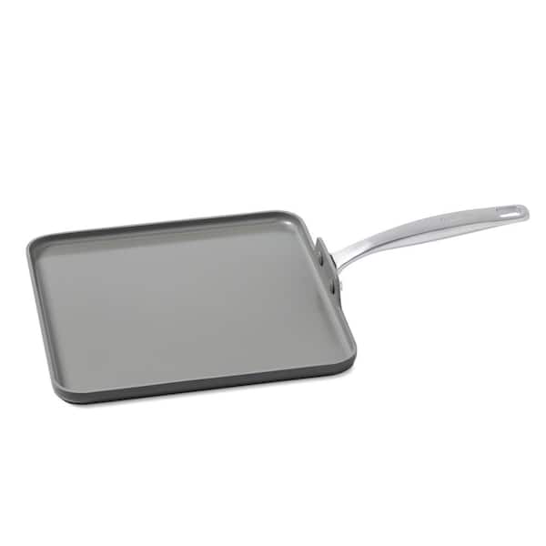 GreenPan Chatham 11 in. Hard-Anodized Aluminum Ceramic Nonstick Griddle in Gray
