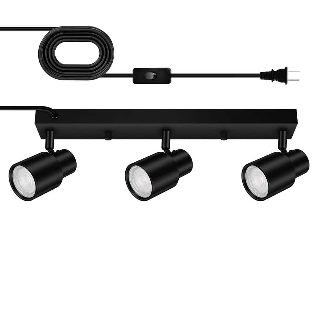 BeamBox 1.3 ft. Black Plug-In Track Lighting Fixture, Adjustable ...