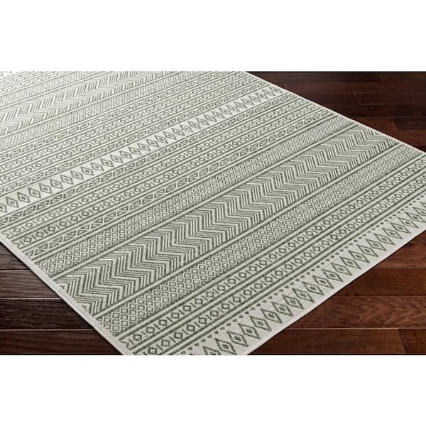 Merrigan Green 4 ft. x 6 ft. Moroccan Indoor/Outdoor Area Rug