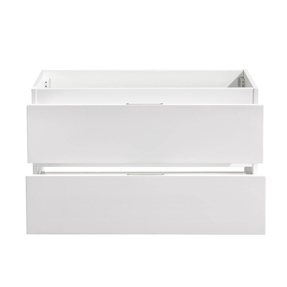 Valencia 36" Glossy White Wall Mount Single Sink Vanity Base