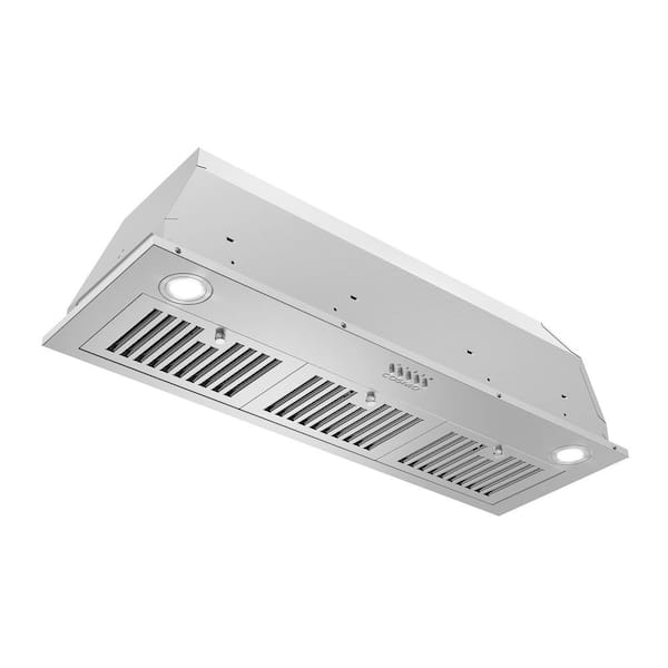 36 in. Lumin Collection 380 CFM Ductless Insert Range Hood, Push Button Controls, LED Lights, Stainless Steel