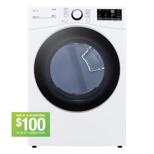 7.4 cu. ft. Large Capacity vented Smart Stackable Electric Dryer with Sensor Dry in White