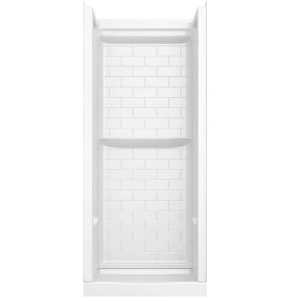 Classic 500 Tile Center Drain 32 in. L x 32 in. W x 71.88 in. H Alcove Shower Kit with Shower Wall and Shower Pan
