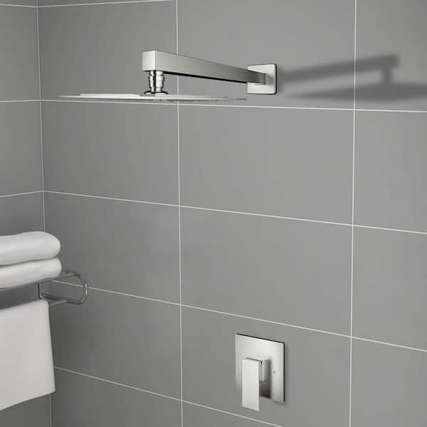 Single-Handle 1-Spray Wall Mount Shower Faucet 1.5 GPM with Pressure Balance in Chrome (Valve Included)