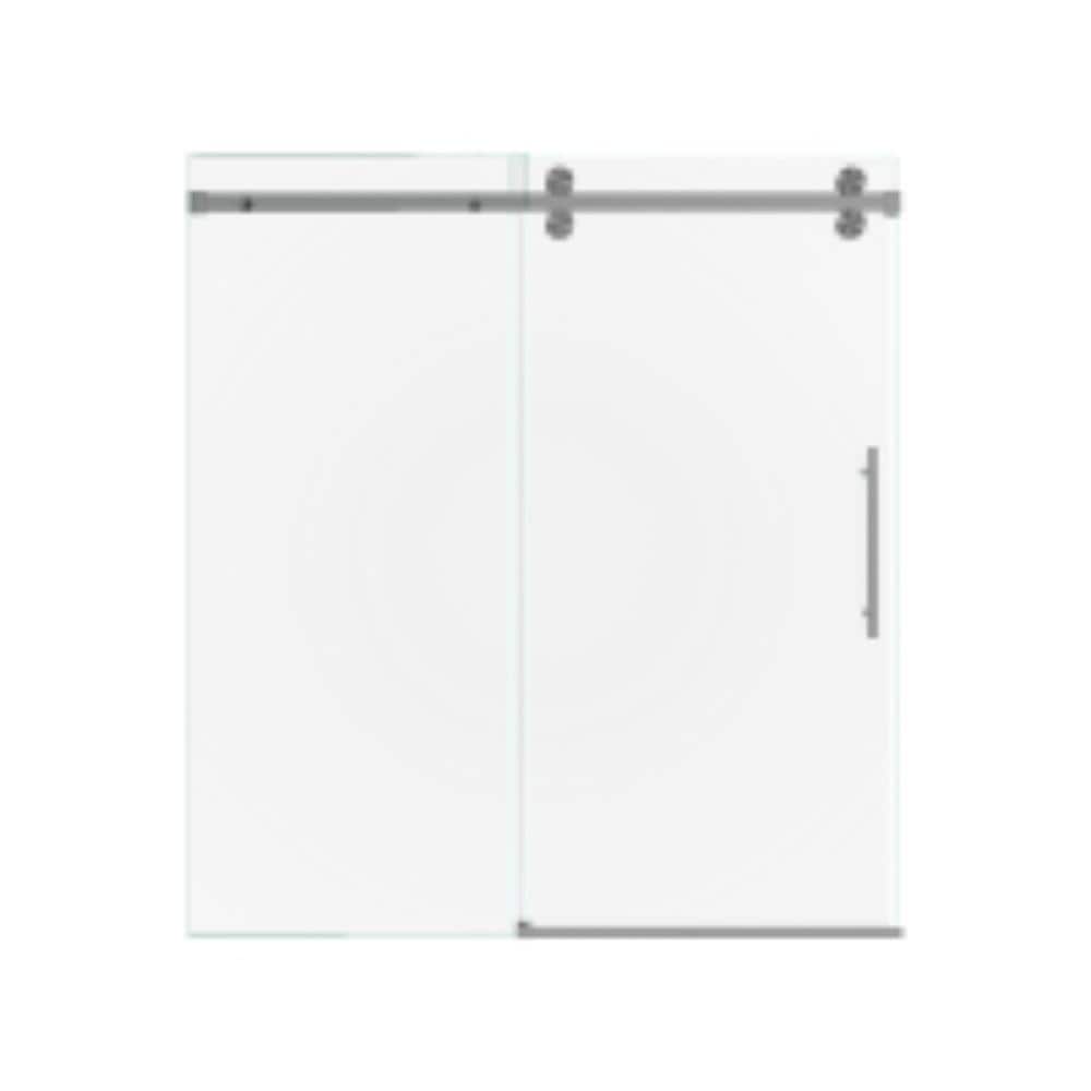 "56-60"" W x 60"" H Brushed Nickel Frameless Sliding Tub Shower Enclosure, 5/16"" (8mm) SGCC Safety Glass" price history on PriceWatchPro