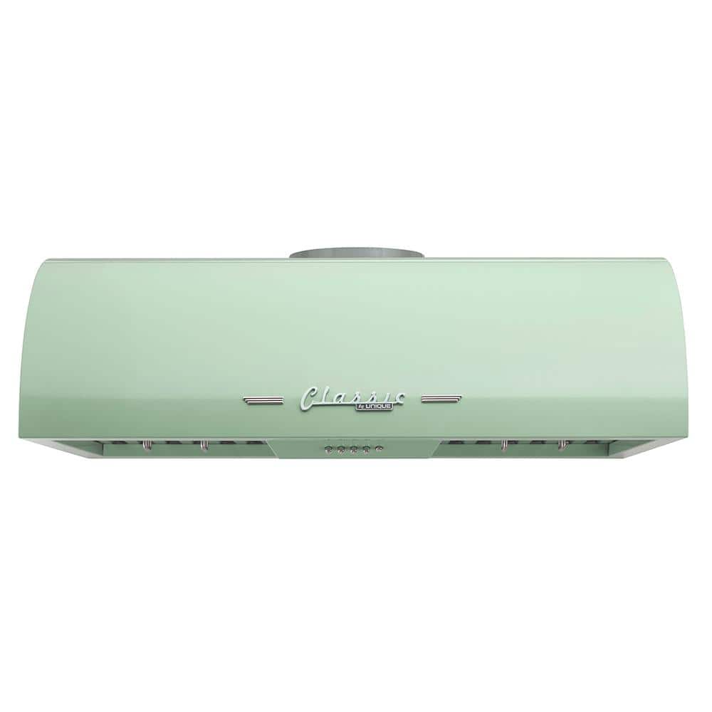 Unique Appliances Classic Retro 36 in. 700 CFM Ducted Under Cabinet Range Hood with LED Lighting in Summer Mint Green