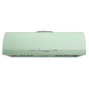 Classic Retro 36 in. 700 CFM Ducted Under Cabinet Range Hood with LED Lighting in Summer Mint Green