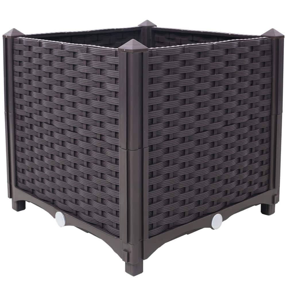 Composite Compact Deep Polypropylene Raised Garden Bed Planter Box - Self-W