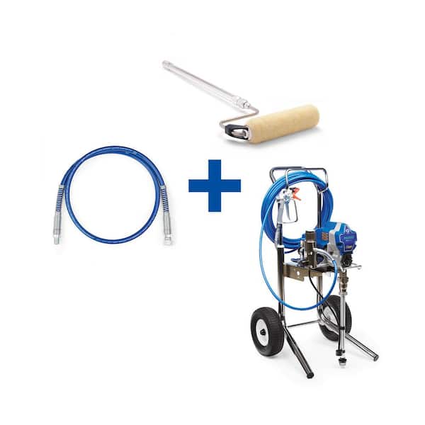 Graco Pro 210ES Cart Airless Paint Sprayer with 4 ft. Whip Hose and  Pressure Roller Kit 18F037 - The Home Depot
