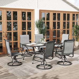 Swivel Metal Sling Outdoor Dining Chair（Set of 6）