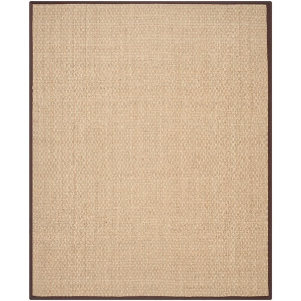 Natural Fiber Natural/Dark Brown 10 ft. x 14 ft. Border Woven Area Rug