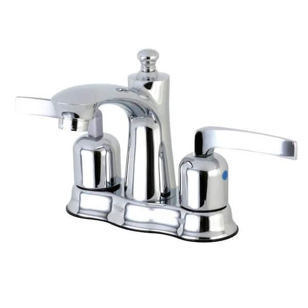 Kingston Brass Centurion 4 in. Centerset Double Handle Bathroom Faucet in Polished Chrome