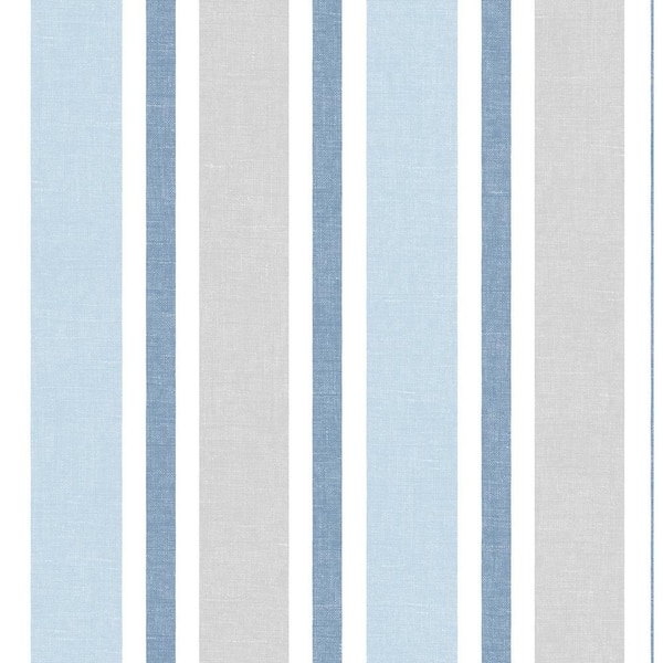 NextWall Linen Cut Stripe Coastal Peel and Stick Wallpaper 30.75