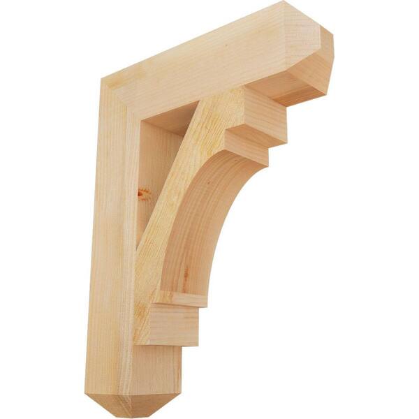 Ekena Millwork 6 in. x 32 in. x 24 in. Douglas Fir Merced Craftsman Rough Sawn Bracket