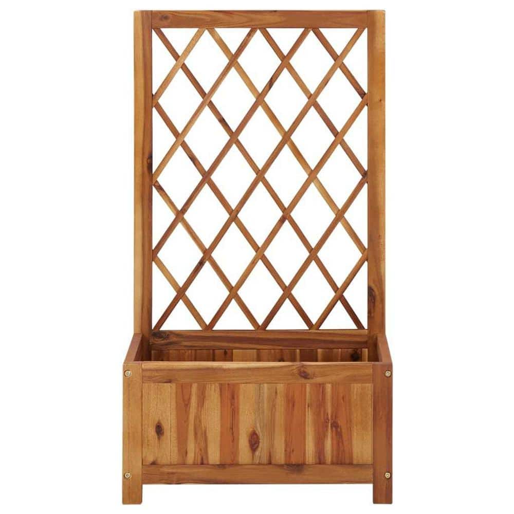 Movisa Garden Raised Bed with Trellis Solid Acacia Wood YMVDO6N2 The