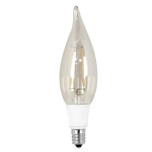 Feit Electric 40W Equivalent Soft White (2200K) CA10 Candelabra Dimmable LED Vintage Style Light Bulb
