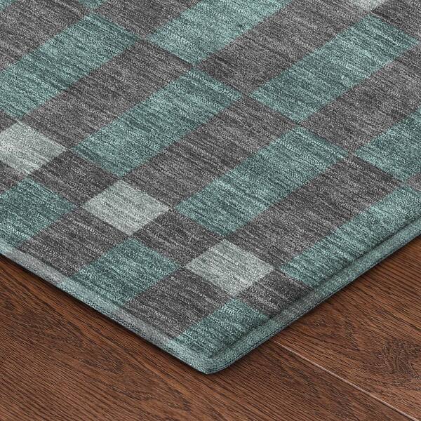 Mayfield Premium Machine Washable Abstract AMF2547 Charcoal 9 ft. x 12 ft. Area Rug