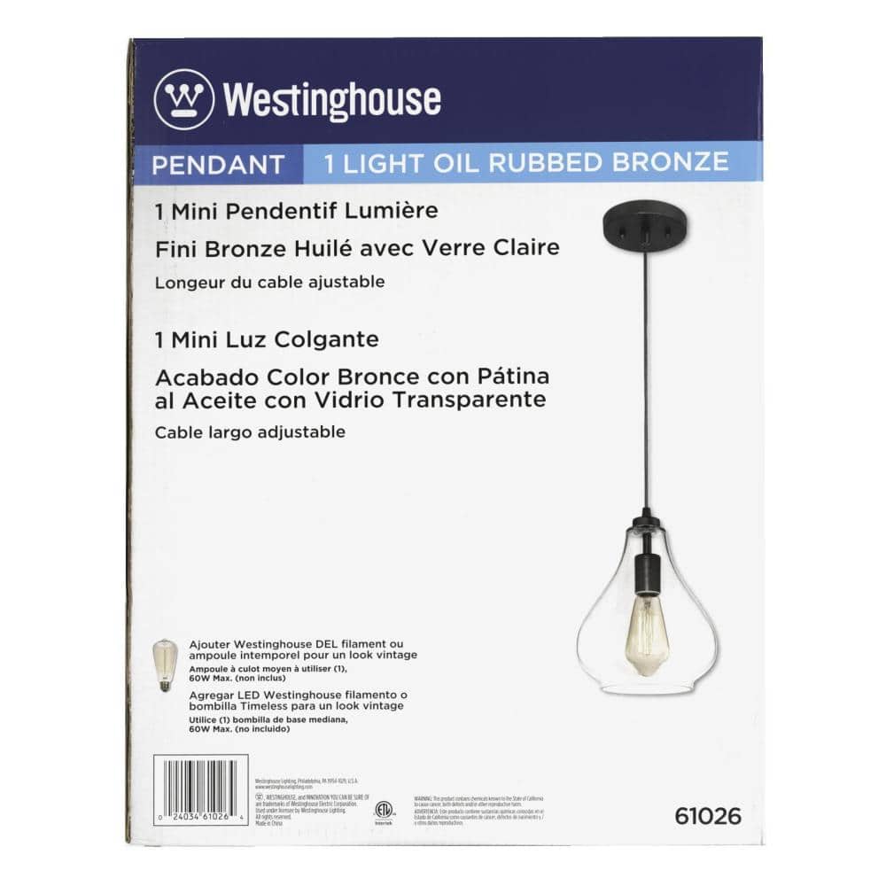 Vintage Mini Globe Pendant Light in Oil Rubbed Bronze with Handblown Glass