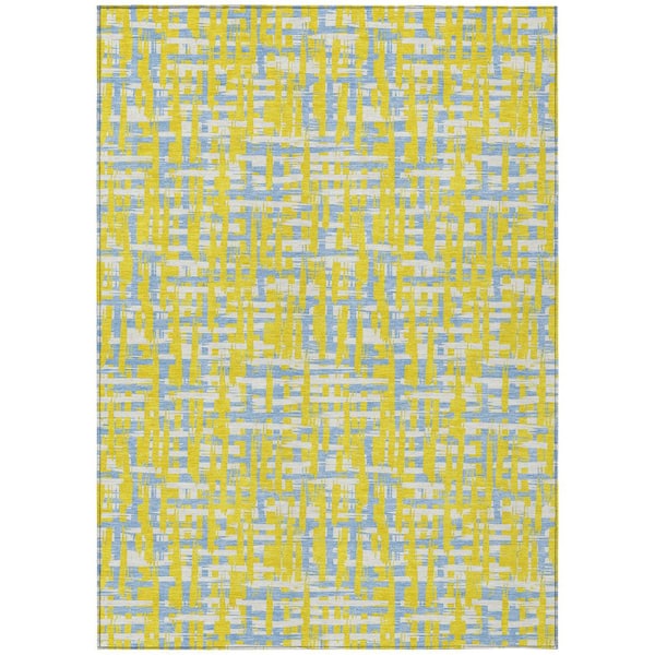 Addison Rugs Chantille Machine Washable Indoor/Outdoor Abstract ACN1060 Yellow 2 ft. 6 in. x 3 ft. 10 in. Area Rug
