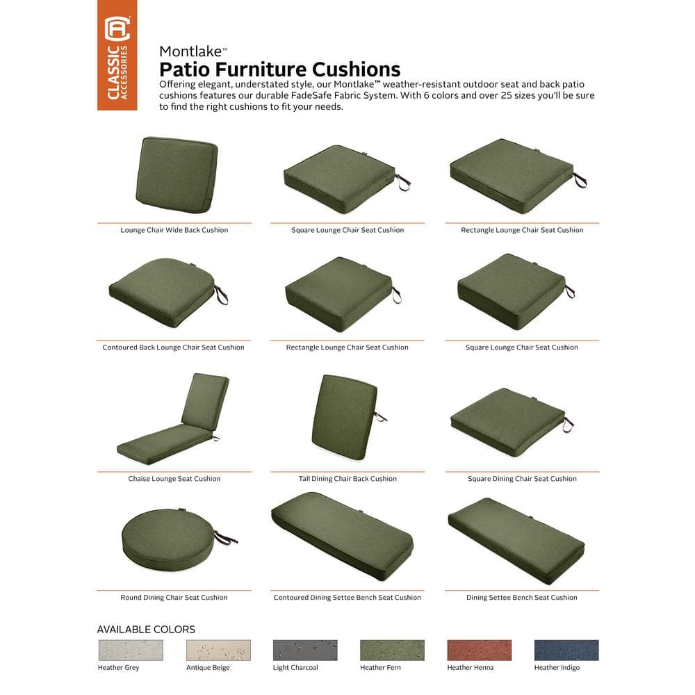 Heather Fern Green Water-Resistant Patio Bench Cushion 48" x 18"