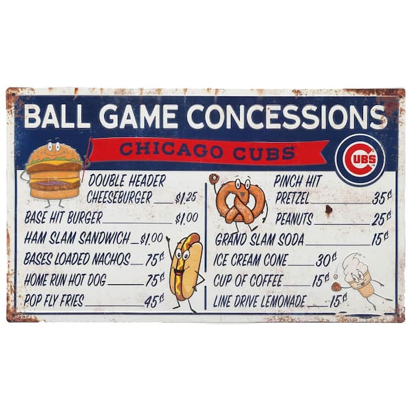 Chicago Cubs Ball Game Concessions Metal Sign