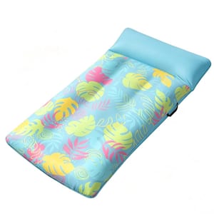 68 in x 34 in Pool Float Lounger with Headrest Light Blue 1-Piece