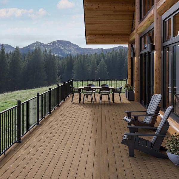 Altitude 1 in. x 6 in. x 12 in. Highland Brown Composite Deck Board Sample