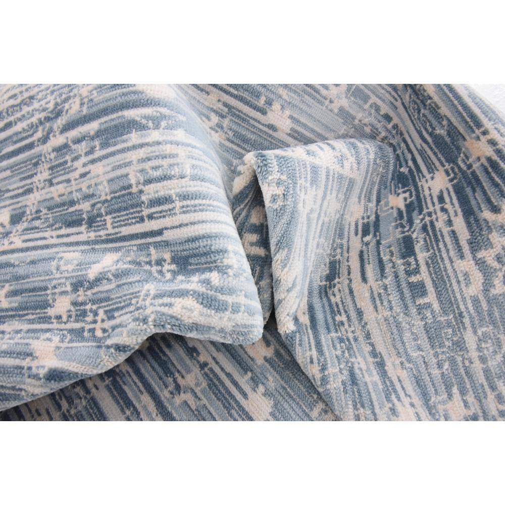 Serene Cascade Handmade Round Blue Floral Synthetic Rug