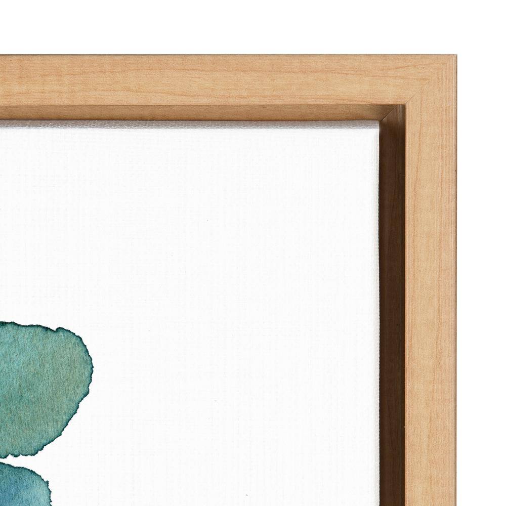 Tropic Leaves Blue Framed Canvas Wall Art