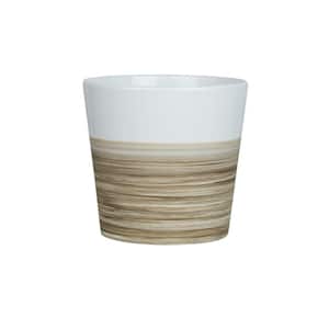 5 in. Small White Ceramic Bamboo Pot